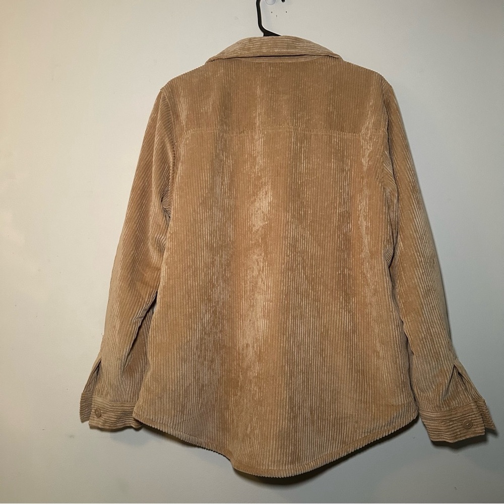 Three Dots Tan Corduroy Style Jacket with Plaid Lining Size M - Picture 13 of 15
